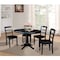 International Concepts Round 36 in Round Extension Dining Table with 4 Madrid Chairs, Black, 36 in W, 48 in L, 30.1 in H K46-36RXT-27B-C2-4 - alternate 2